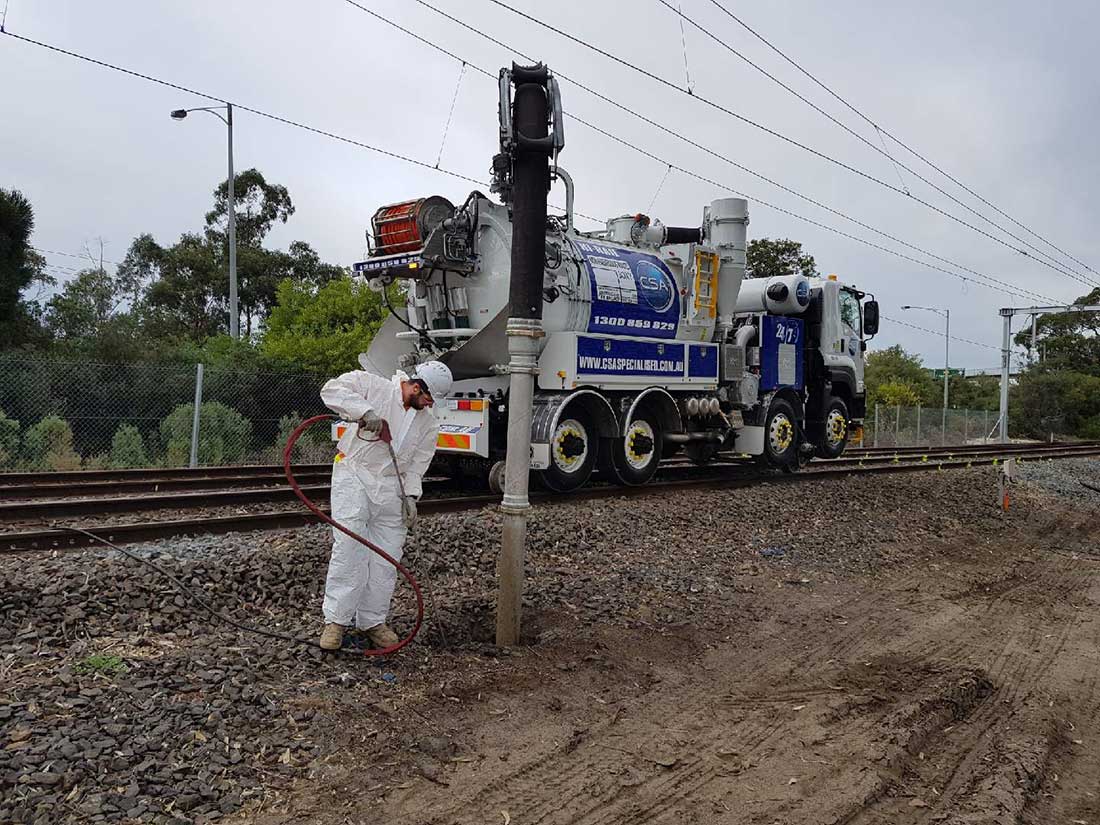 Non Destructive Digging with Hi-Rail Truck Melbourne
